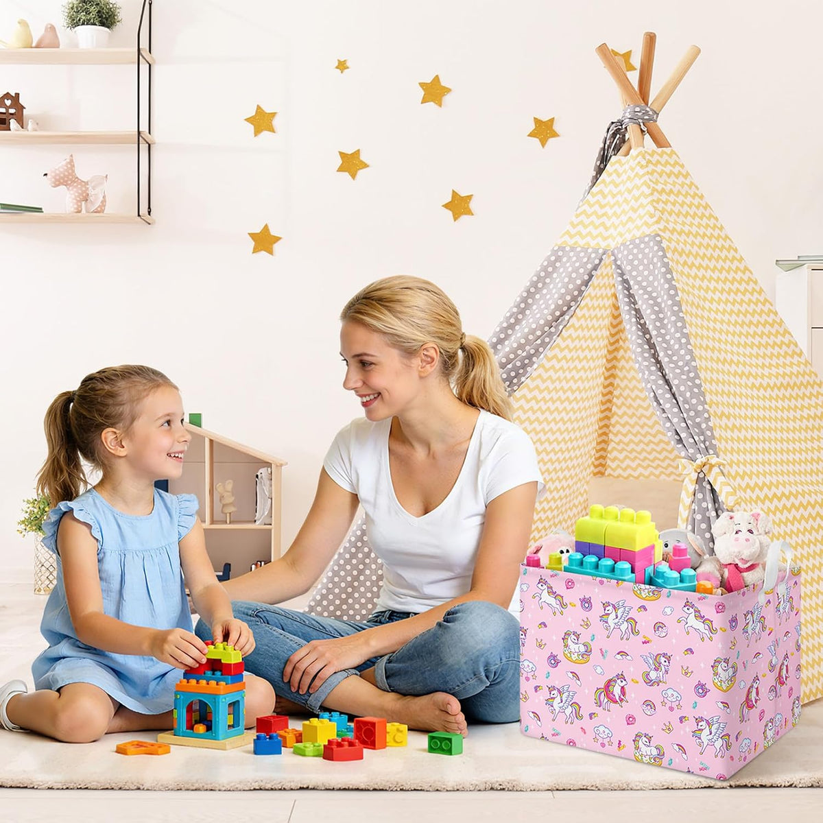 Collapsible Storage Basket Collapsible Fabric Laundry Basket with Handles