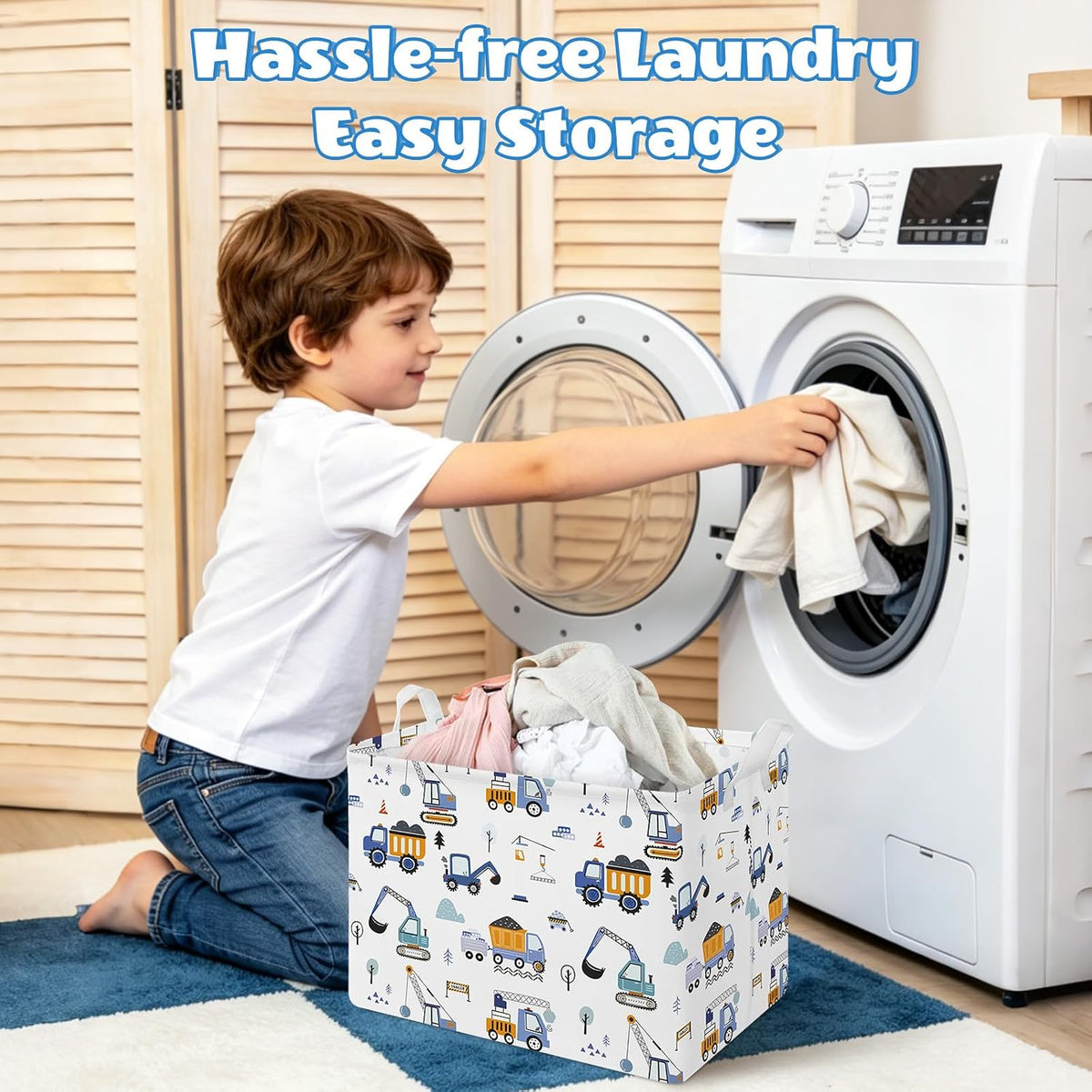 Collapsible Storage Basket Collapsible Fabric Laundry Basket with Handles