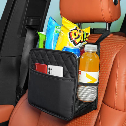 2Pack Car Seat Back Hanging Bag Car Document Holder Multi-Pocket Bottle Bag Storage Box Organizer Travel Tidy Pouch Pocket Kids Beige