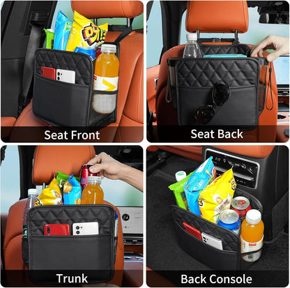 2Pack Car Seat Back Hanging Bag Car Document Holder Multi-Pocket Bottle Bag Storage Box Organizer Travel Tidy Pouch Pocket Kids Beige