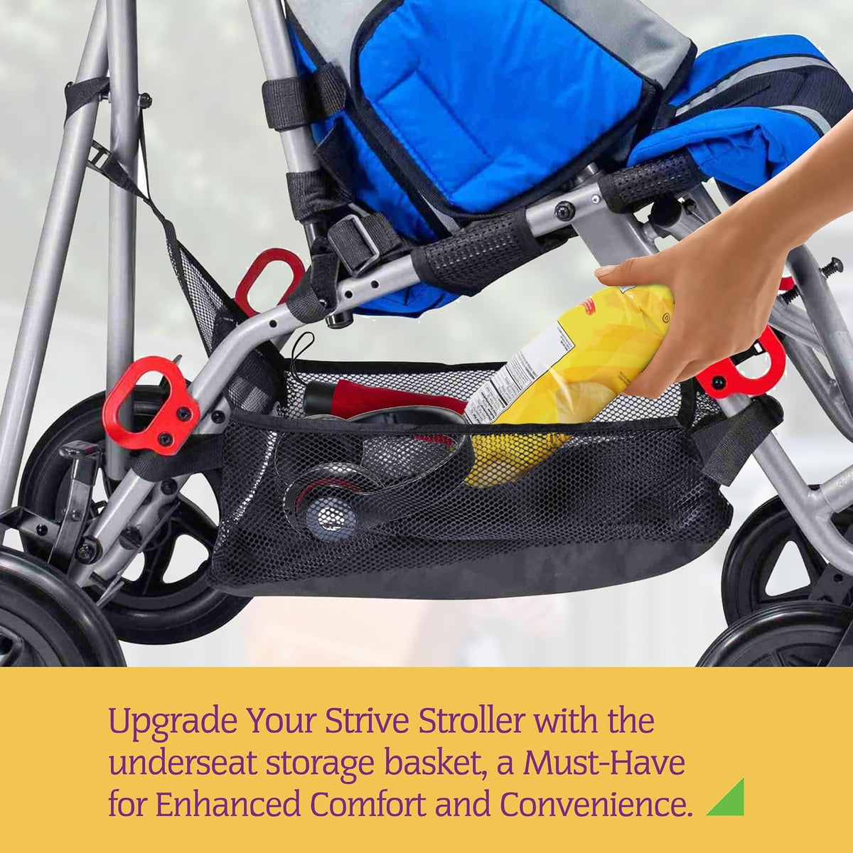Underseat Basket for Strive Adaptive Stroller – Universal Stroller Storage Organizer, Fits All Four Strive Special Needs Stroller Sizes, Durable & Practical Accessory for Stroller