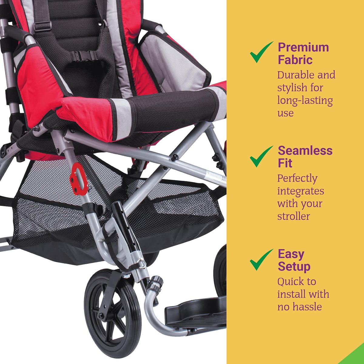 Underseat Basket for Strive Adaptive Stroller – Universal Stroller Storage Organizer, Fits All Four Strive Special Needs Stroller Sizes, Durable & Practical Accessory for Stroller