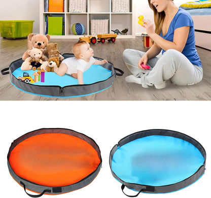 Reusable Polyester Kids Activity Mat Zippers Closure Storage Organizers Safe For Building Block Craft Picnics Foldable
