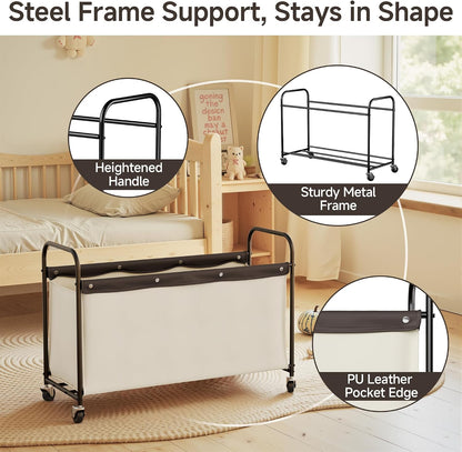 135L Extra Large Storage Chest with Wheels for Living Room