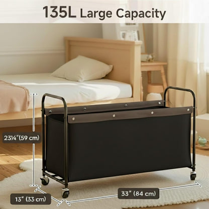 135L Extra Large Storage Chest with Wheels for Living Room