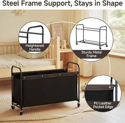 135L Extra Large Storage Chest with Wheels for Living Room
