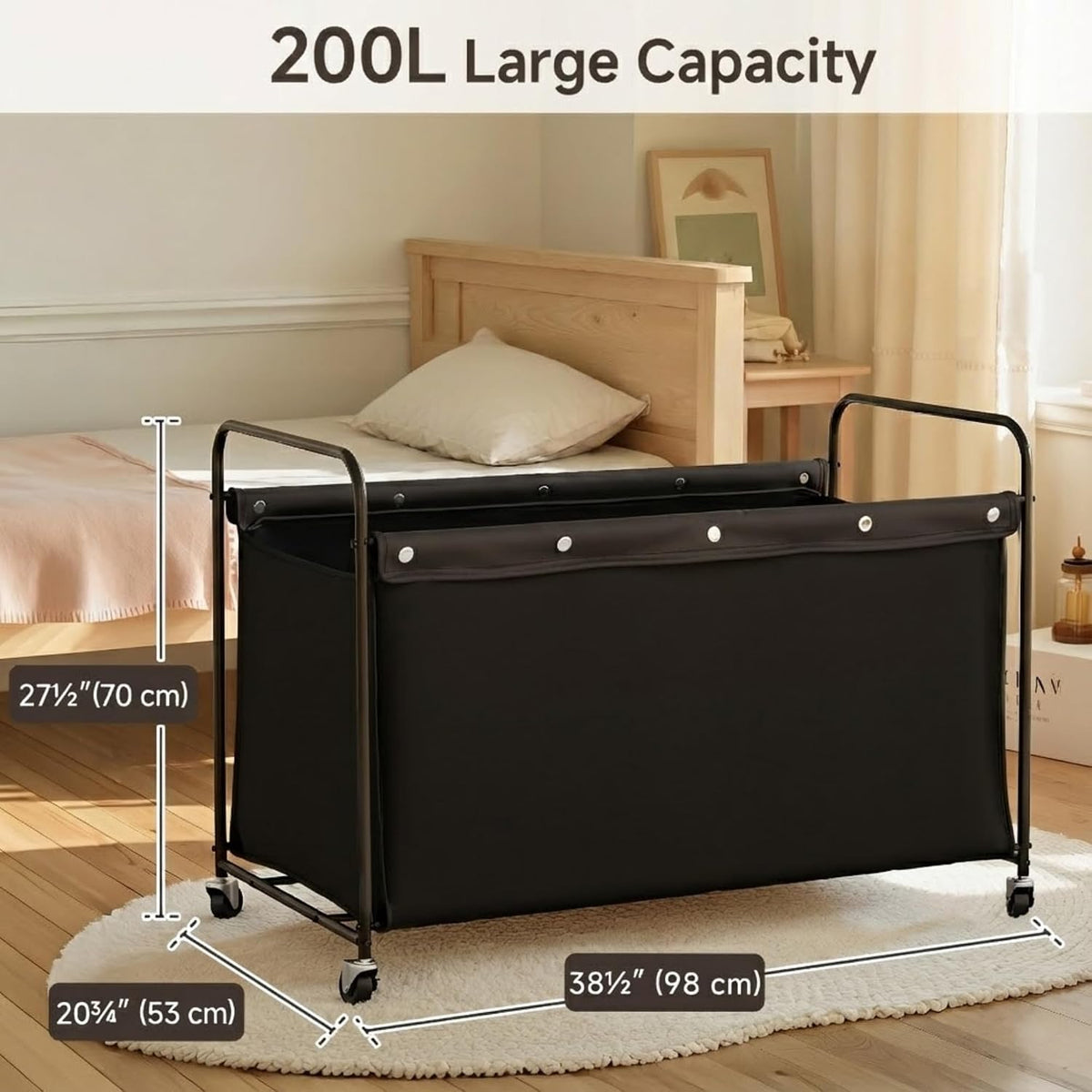 135L Extra Large Storage Chest with Wheels for Living Room