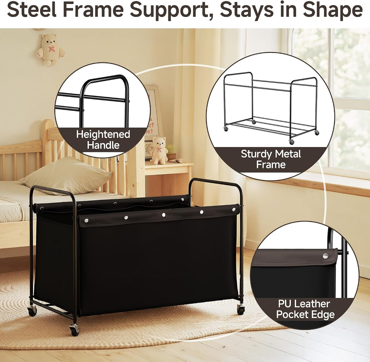 135L Extra Large Storage Chest with Wheels for Living Room