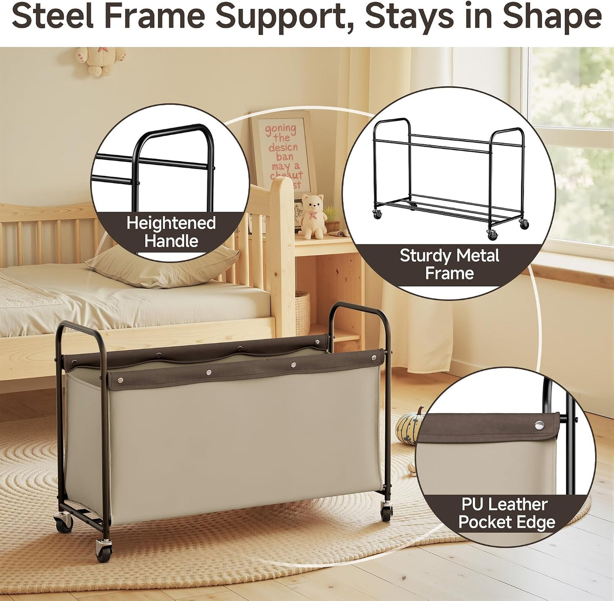 135L Extra Large Storage Chest with Wheels for Living Room