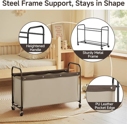 135L Extra Large Storage Chest with Wheels for Living Room