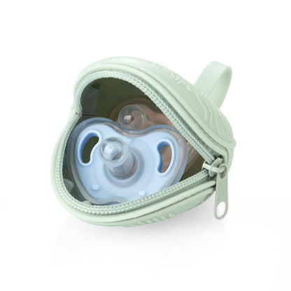 4 Pack Pacifier Holder Case Set | 2 Pack Silicone Portable Travel Pacifier Pouch & 2 Pack Transparent Nipple Holder Case Container Trave l Boxes | BPA Free| Universal Accessories Holders