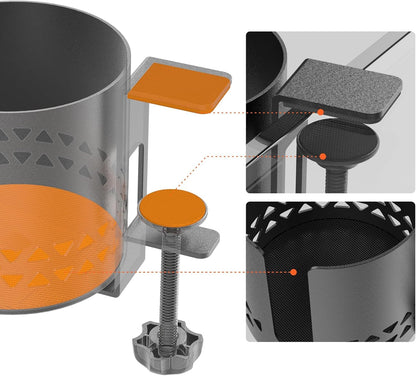 Deep Desk Cup Holder Clamp for Table,360° Rotating Anti-Spill Cup Holder for Desk,Office Accessories to Hold Coffee Mugs,Stanley YETI Bottles Holder