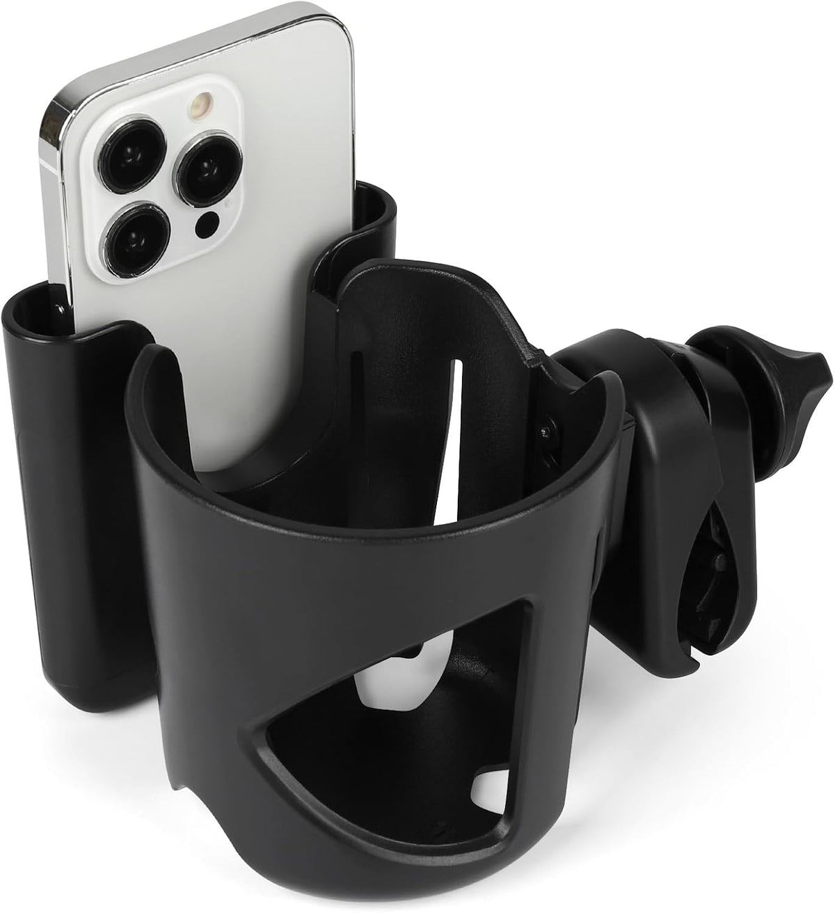 Universal Walker Cup Holder with Phone Holder, Wheelchair Cup Holder, 360° Rotatable Bottle Holder for Wheelchair, Walker, Scooter
