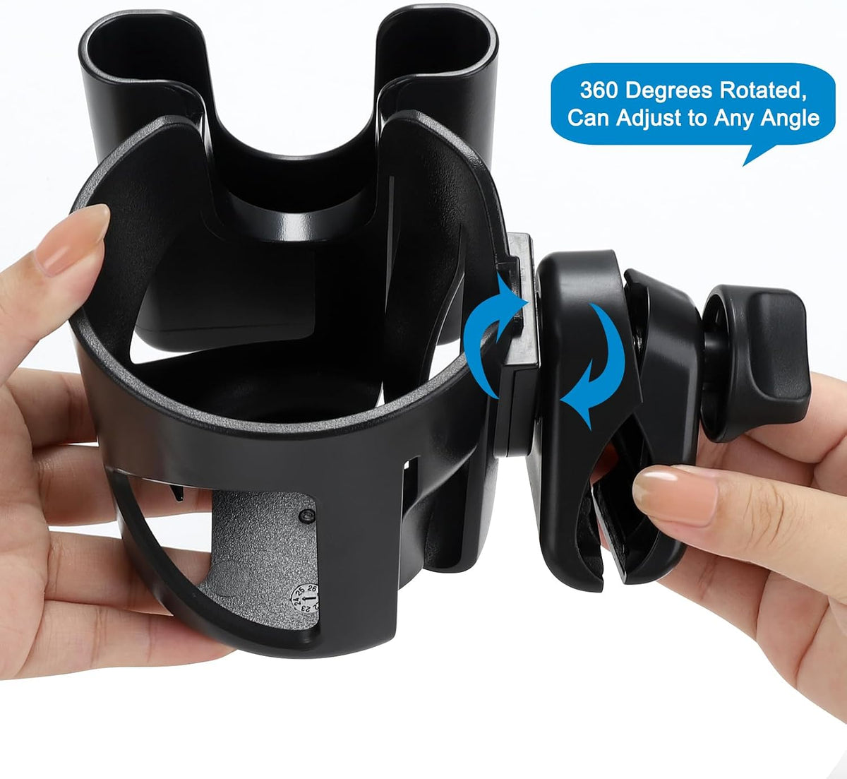 Universal Walker Cup Holder with Phone Holder, Wheelchair Cup Holder, 360° Rotatable Bottle Holder for Wheelchair, Walker, Scooter