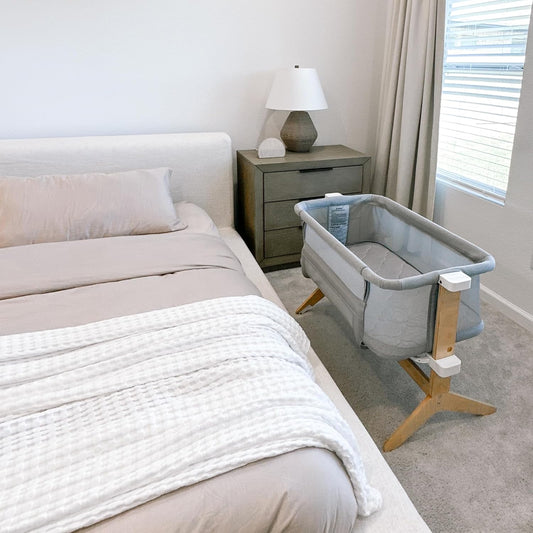 Baby Bassinet & Bedside Sleeper, Breathable, Washable, Grey