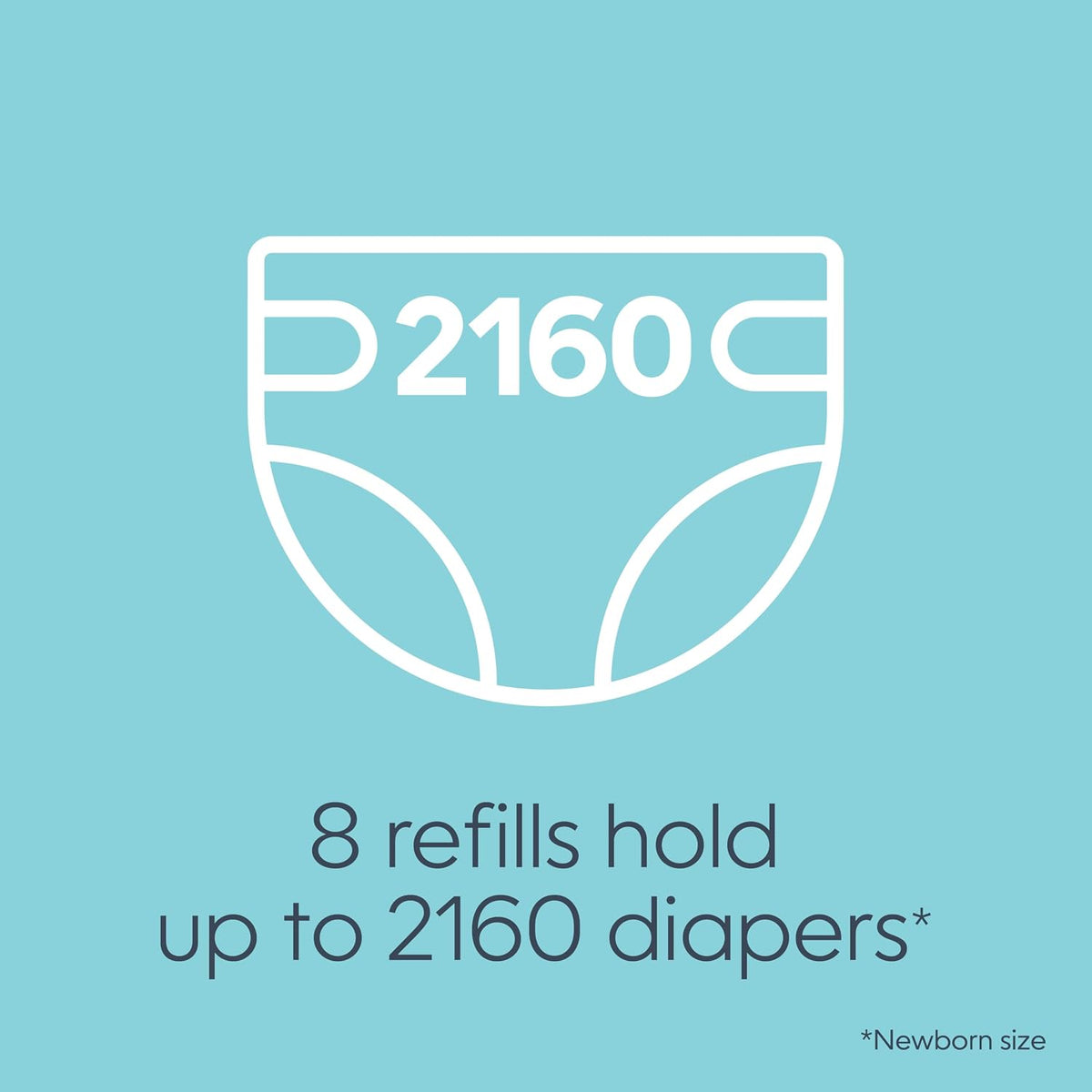 Bags Refills 270 Count (Pack of 8) with Max Odor Lock | Holds Up to 2160 Newborn Diapers