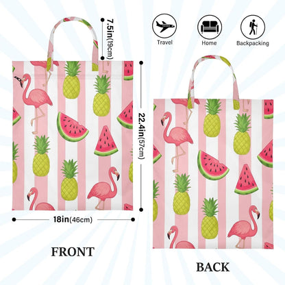 Flamingo Pineapple Waterproof Travel Laundry Bag Reusable 2-Pack