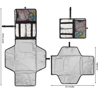 Waterproof Foldable Changing Mat for Newborns – Portable with Padded Cushion, Built-in Storage, Easy to Clean, Ideal for On-The-Go Diaper Changes