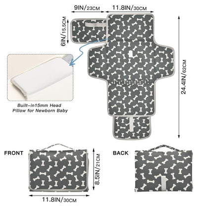 Woodland Deer Portable Diaper Changing Pad with Wipes Holder