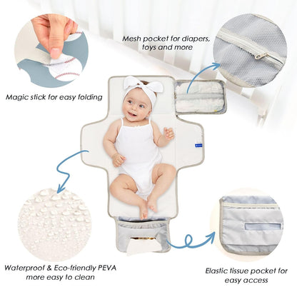Woodland Deer Portable Diaper Changing Pad with Wipes Holder