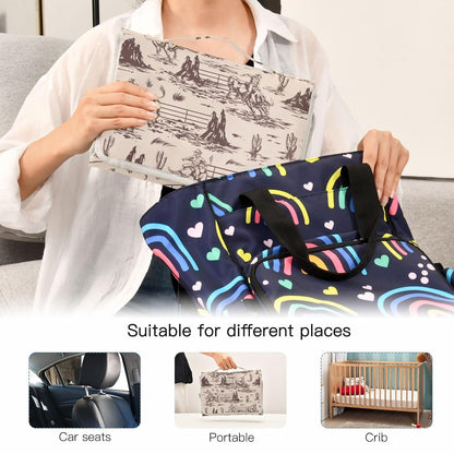 Woodland Deer Portable Diaper Changing Pad with Wipes Holder