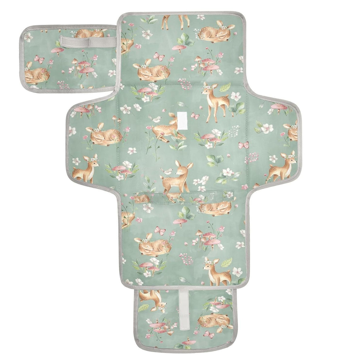 Woodland Deer Portable Diaper Changing Pad with Wipes Holder