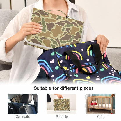 Woodland Deer Portable Diaper Changing Pad with Wipes Holder