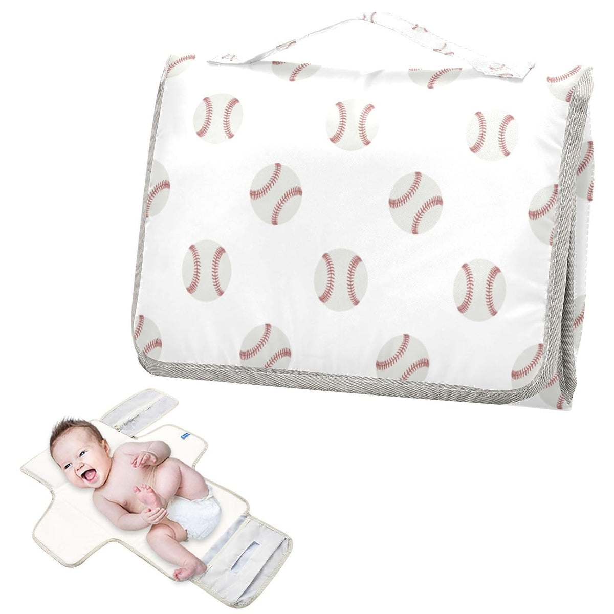 Woodland Deer Portable Diaper Changing Pad with Wipes Holder