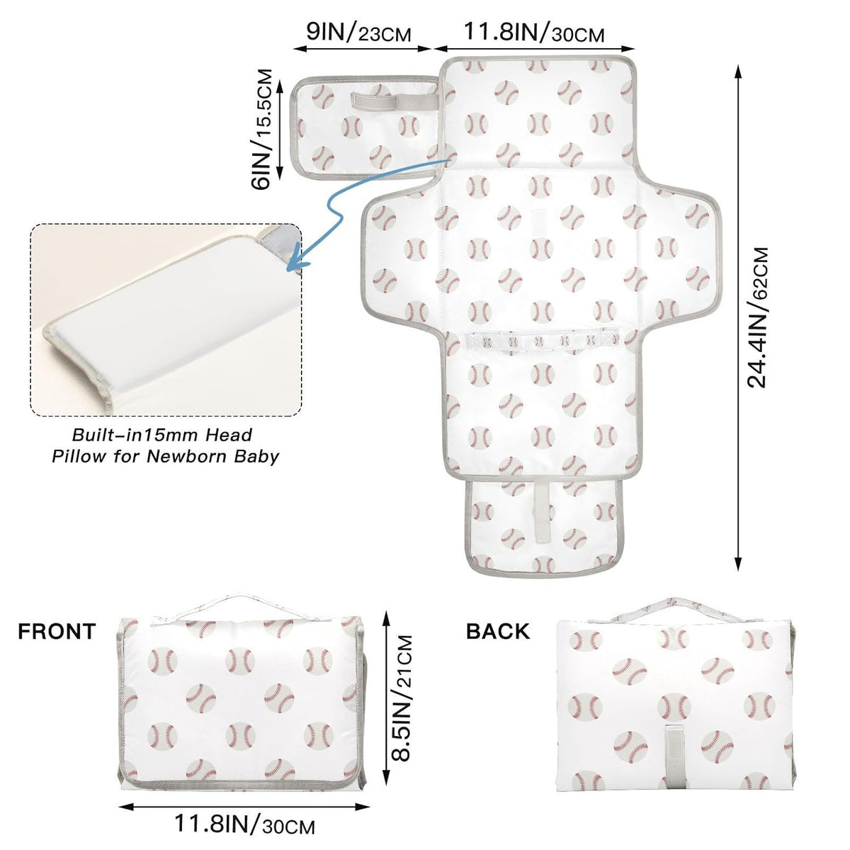 Woodland Deer Portable Diaper Changing Pad with Wipes Holder