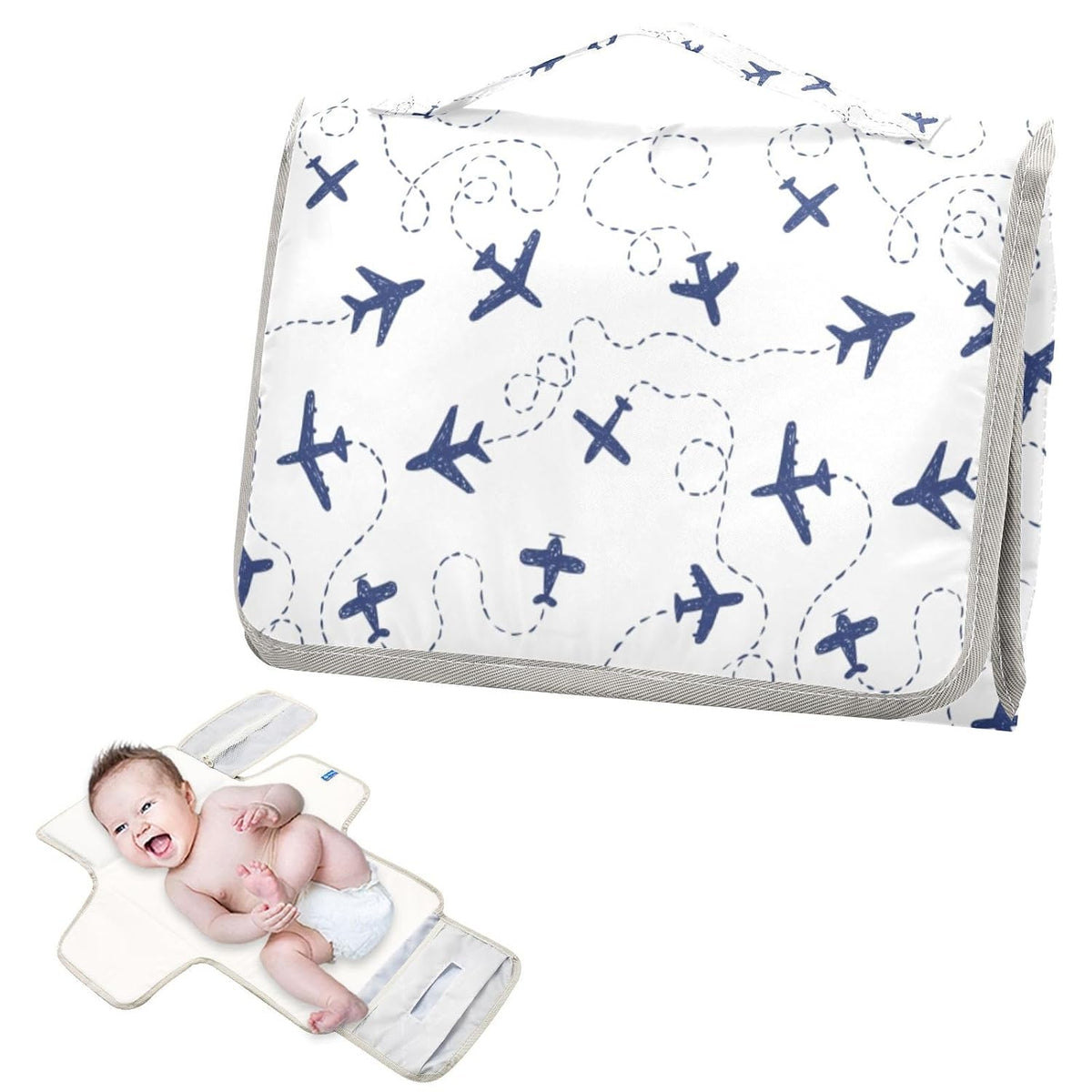 Woodland Deer Portable Diaper Changing Pad with Wipes Holder