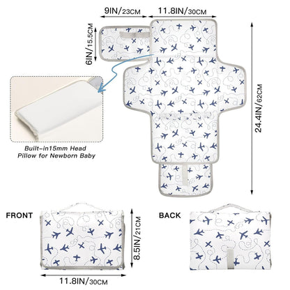 Woodland Deer Portable Diaper Changing Pad with Wipes Holder