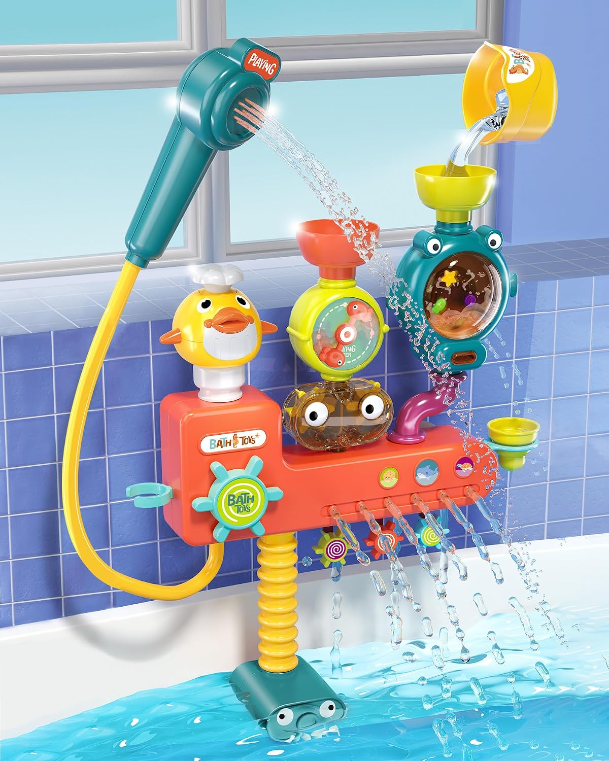 3-in-1 Bath Toys for Toddler, Interactive Bath Shower Head