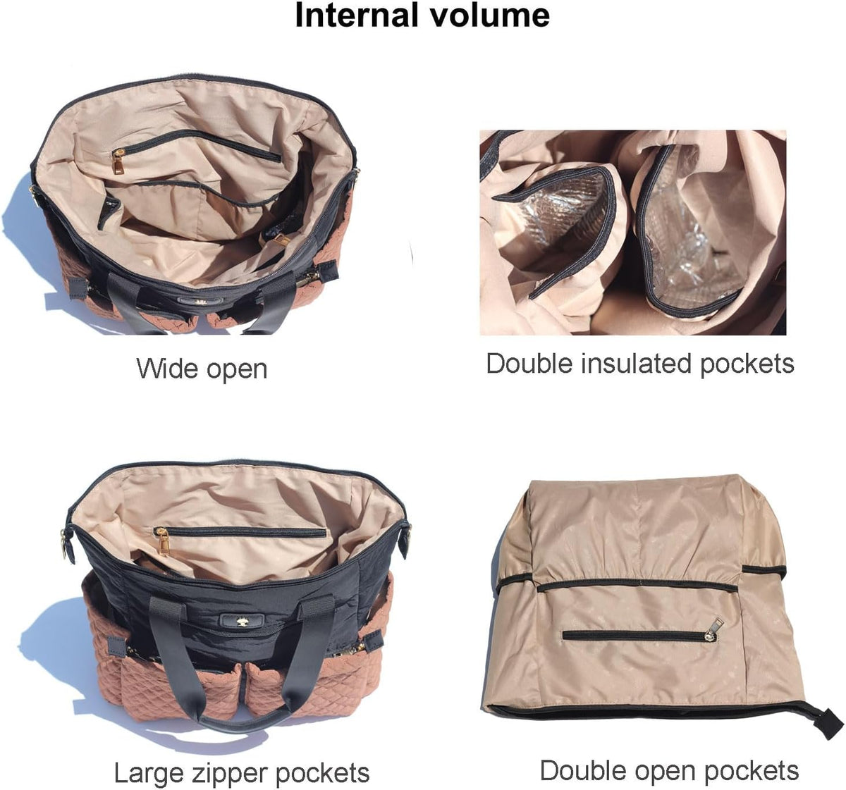 Diaper Tote Bag Totepack Backpack 2 in 1 for Women Multifunctional Large Capacity with Insulated Pockets Travel