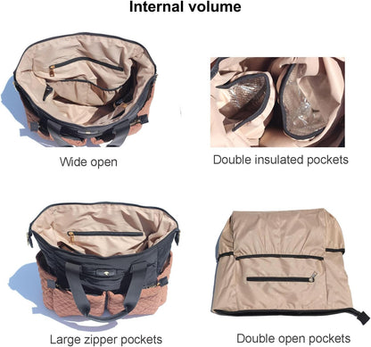 Diaper Tote Bag Totepack Backpack 2 in 1 for Women Multifunctional Large Capacity with Insulated Pockets Travel