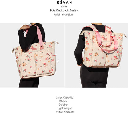 Diaper Tote Bag Totepack Backpack 2 in 1 for Women Multifunctional Large Capacity with Insulated Pockets Travel