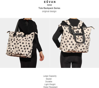 Diaper Tote Bag Totepack Backpack 2 in 1 for Women Multifunctional Large Capacity with Insulated Pockets Travel