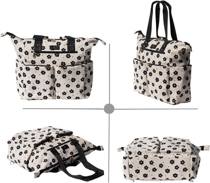 Diaper Tote Bag Totepack Backpack 2 in 1 for Women Multifunctional Large Capacity with Insulated Pockets Travel