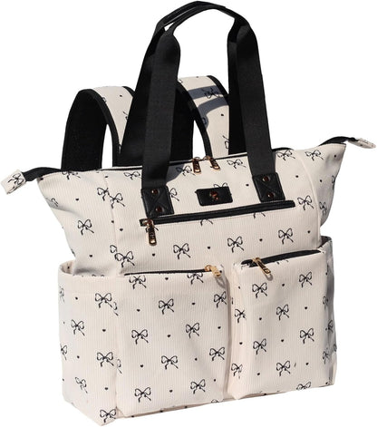 Diaper Tote Bag Totepack Backpack 2 in 1 for Women Multifunctional Large Capacity with Insulated Pockets Travel