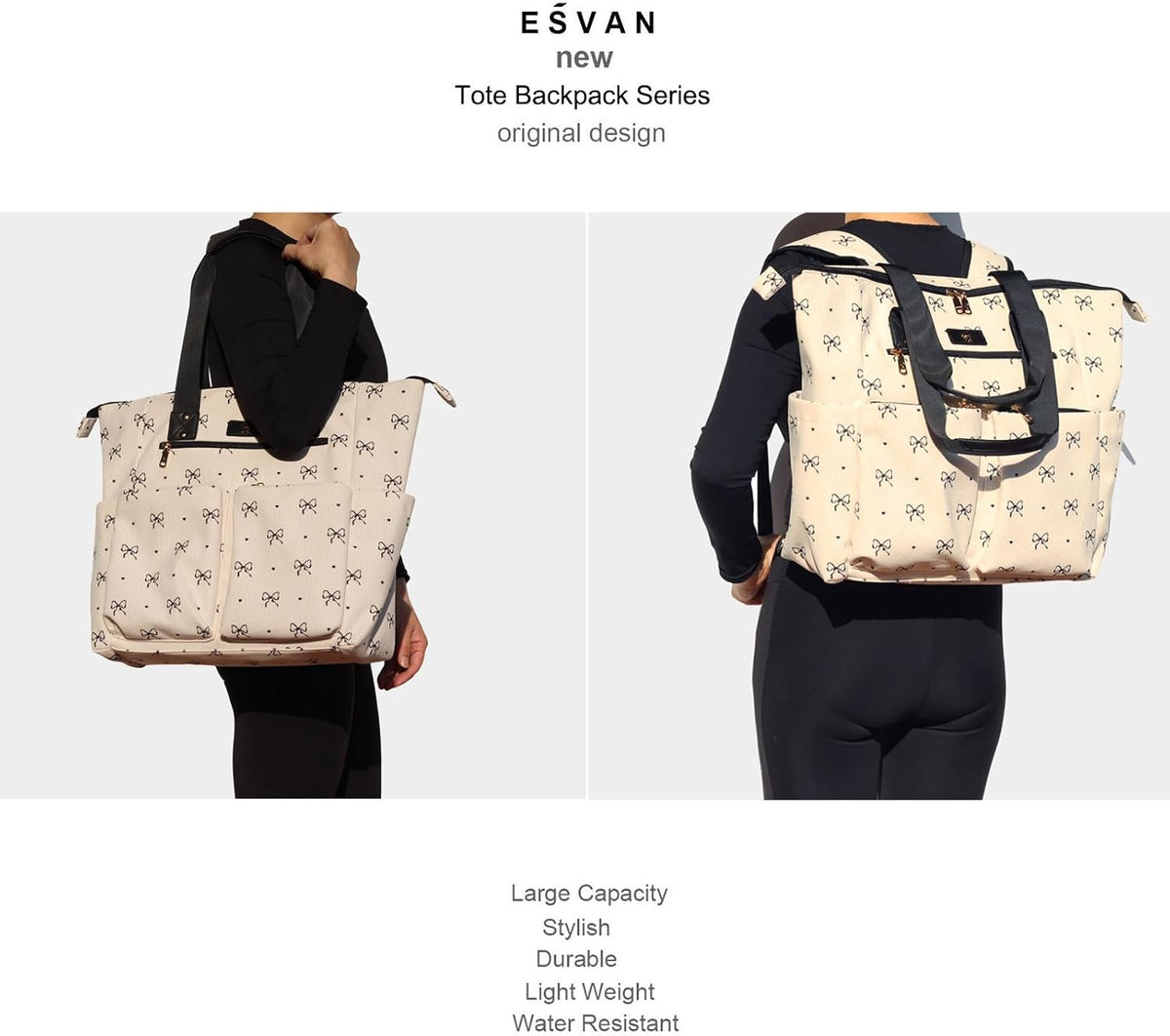Diaper Tote Bag Totepack Backpack 2 in 1 for Women Multifunctional Large Capacity with Insulated Pockets Travel