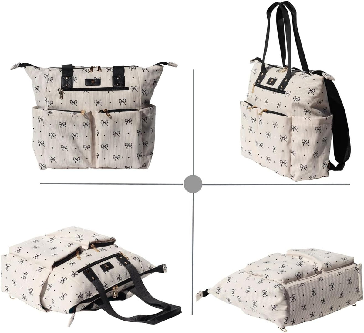 Diaper Tote Bag Totepack Backpack 2 in 1 for Women Multifunctional Large Capacity with Insulated Pockets Travel