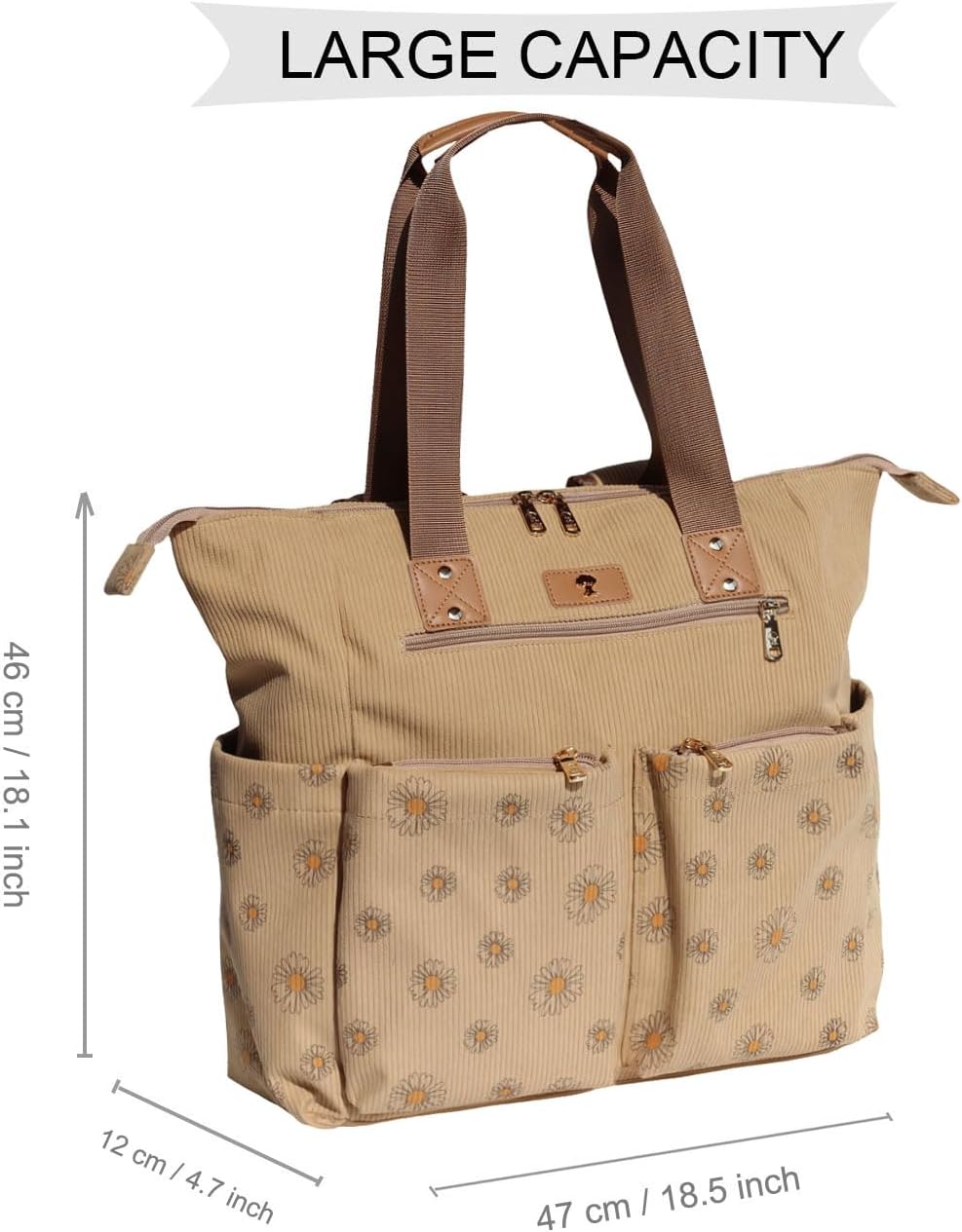 Diaper Tote Bag Totepack Backpack 2 in 1 for Women Multifunctional Large Capacity with Insulated Pockets Travel