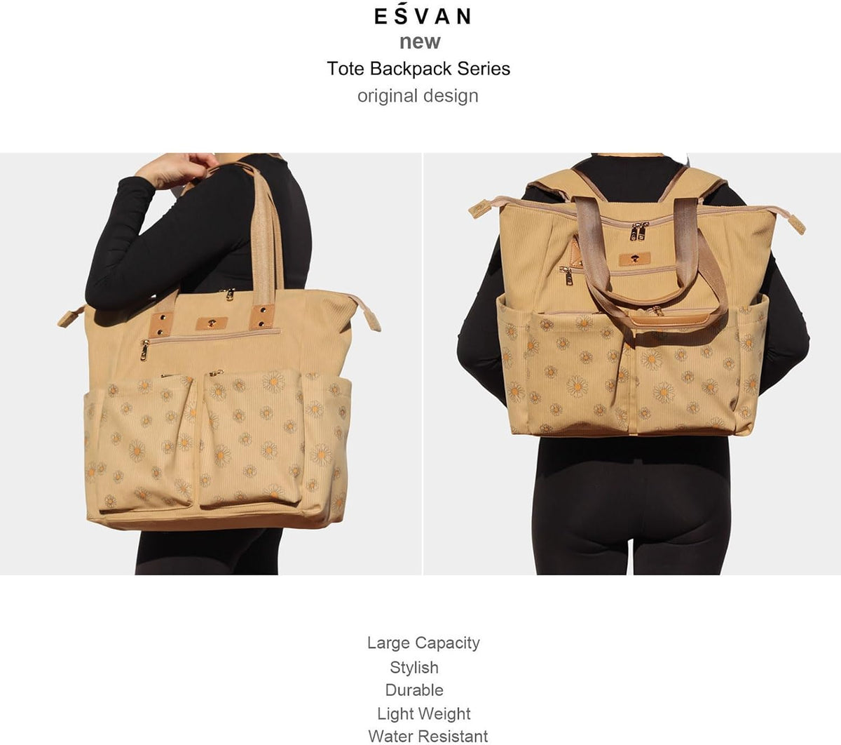 Diaper Tote Bag Totepack Backpack 2 in 1 for Women Multifunctional Large Capacity with Insulated Pockets Travel