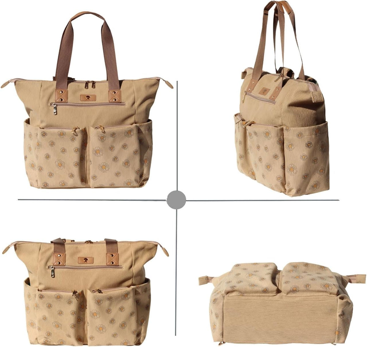 Diaper Tote Bag Totepack Backpack 2 in 1 for Women Multifunctional Large Capacity with Insulated Pockets Travel