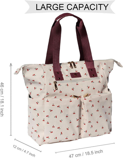 Diaper Tote Bag Totepack Backpack 2 in 1 for Women Multifunctional Large Capacity with Insulated Pockets Travel