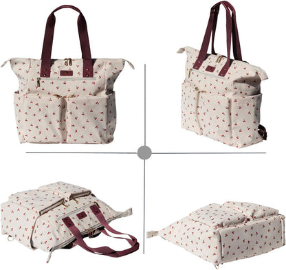 Diaper Tote Bag Totepack Backpack 2 in 1 for Women Multifunctional Large Capacity with Insulated Pockets Travel