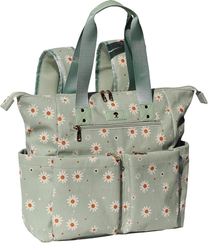 Diaper Tote Bag Totepack Backpack 2 in 1 for Women Multifunctional Large Capacity with Insulated Pockets Travel