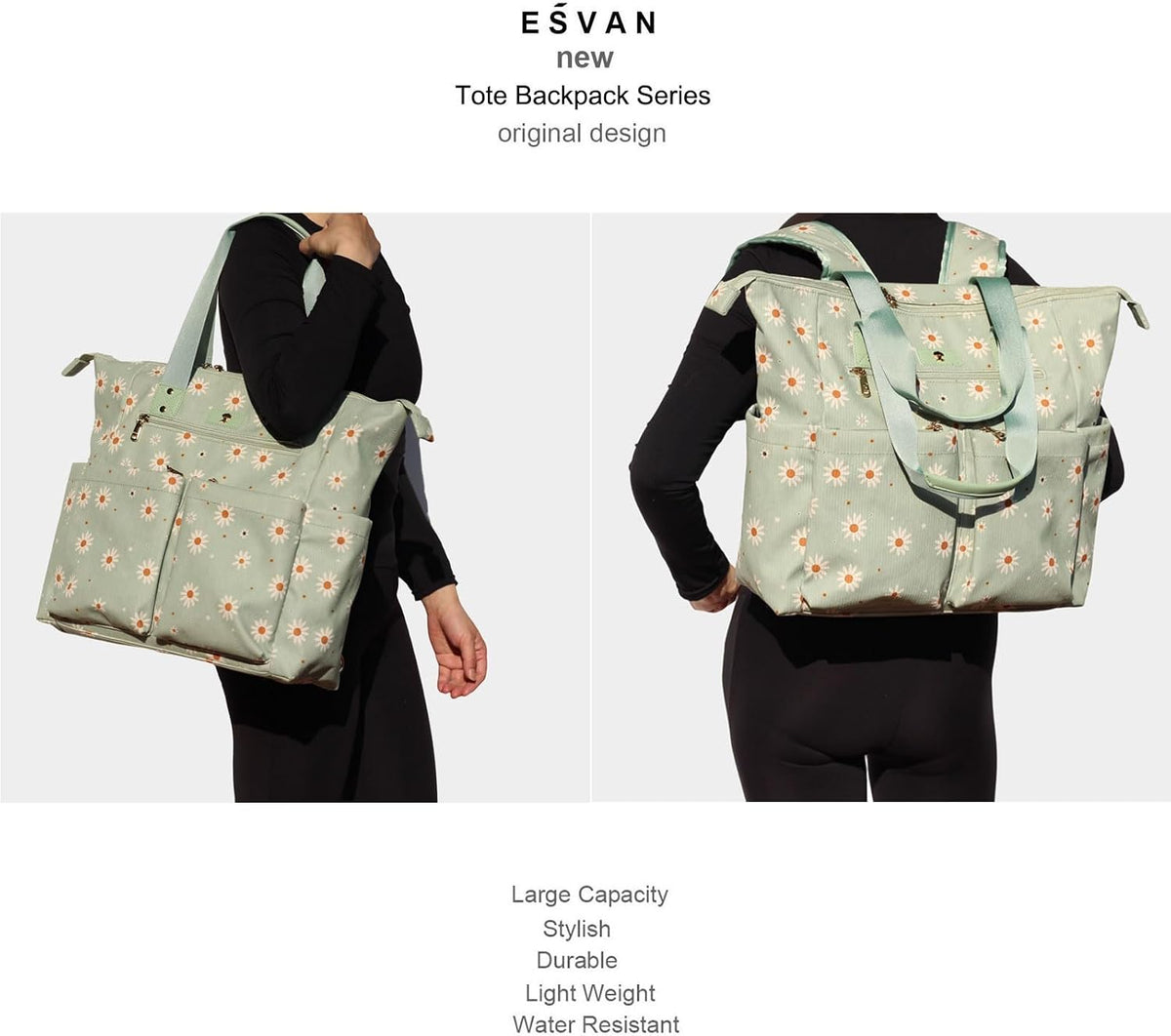 Diaper Tote Bag Totepack Backpack 2 in 1 for Women Multifunctional Large Capacity with Insulated Pockets Travel