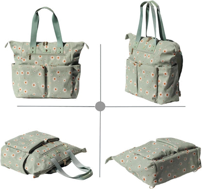 Diaper Tote Bag Totepack Backpack 2 in 1 for Women Multifunctional Large Capacity with Insulated Pockets Travel
