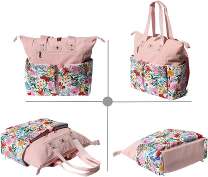 Diaper Tote Bag Totepack Backpack 2 in 1 for Women Multifunctional Large Capacity with Insulated Pockets Travel