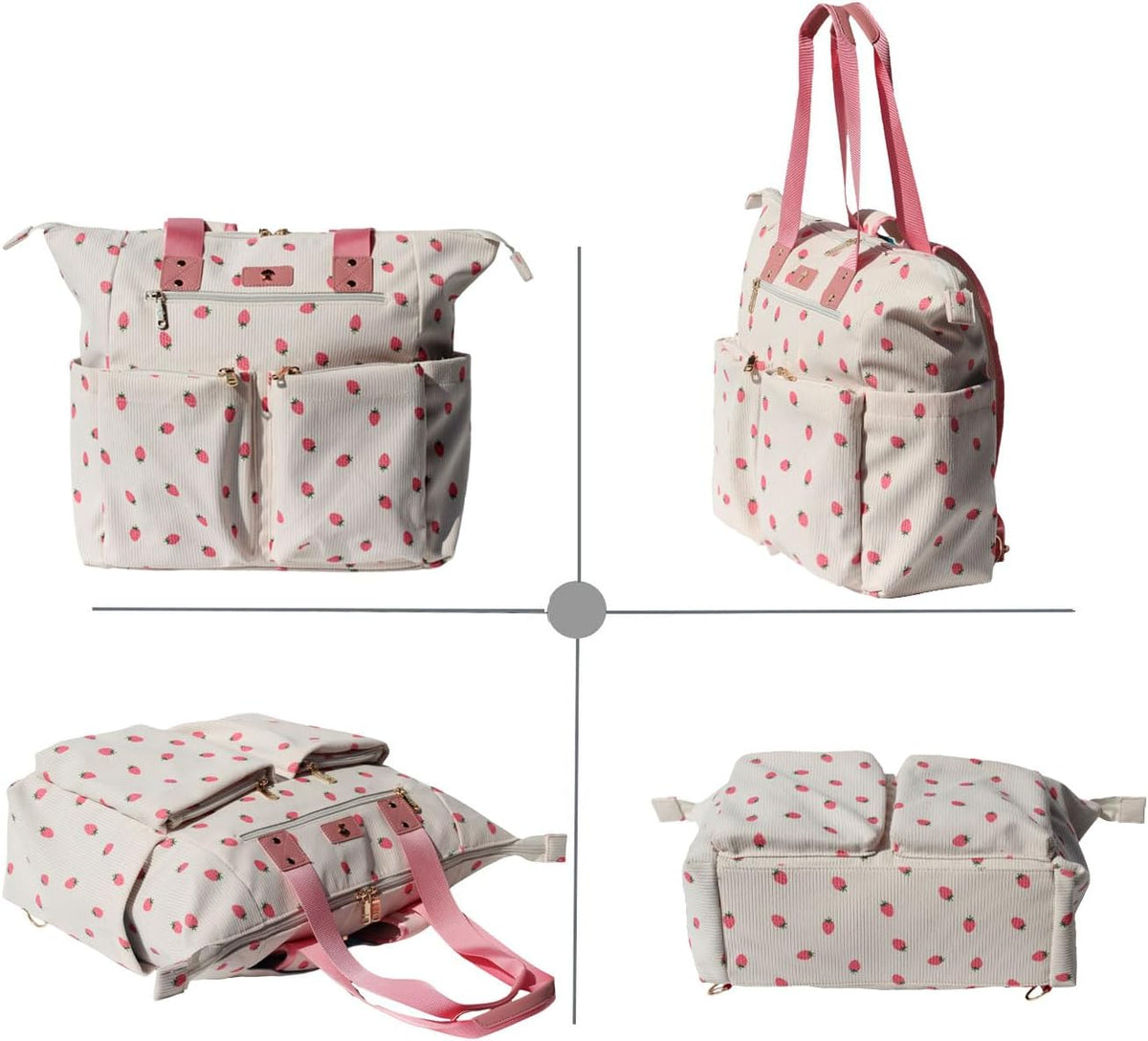 Diaper Tote Bag Totepack Backpack 2 in 1 for Women Multifunctional Large Capacity with Insulated Pockets Travel